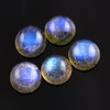 SALE 599 Labradorite Cabochon 8mm Round,  lot of 5 stones