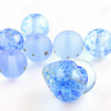 Joopy Gems Blue Handmade Glass Heart Bead with 6 Spacers, Size 20mm