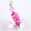 Joopy Gems "Marble" Pink and White Handmade Glass Focal Bead, 18mm