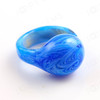 Joopy Gems Blue Transparent and Opaque Swirled Handmade Glass Ring, Size 7 1/8