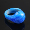 Joopy Gems Blue Transparent and Opaque Swirled Handmade Glass Ring, Size 7 1/8