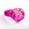 Joopy Gems Pink Flower Paperweight Ring, Size 7 3/4