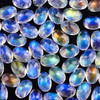 Joopy Gems Rainbow Moonstone Rose Cut Cabochon 6x4mm Oval - AA grade