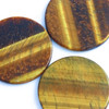 Joopy Gems Tiger Eye Quartz Coin, 38x3mm, Round