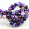 Joopy Gems Dyed Purple Banded Agate Beads, 10mm Round, 40cm Full Strand