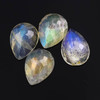Joopy Gems SALE 607 Labradorite Rose Cut 8x6mm Pear, lot of 4 stones,