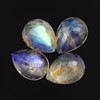 Joopy Gems SALE 607 Labradorite Rose Cut 8x6mm Pear, lot of 4 stones,