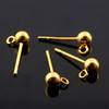 SALE945 Gold filled sterling silver ball stud earrings, 2 pairs  4mm