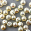 Joopy Gems White Cultured Freshwater Pearls Half-Drilled Button 7.5-8mm ROSE CUT