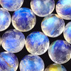 Joopy Gems Rainbow Moonstone Rose Cut Cabochon 6mm Round - A grade