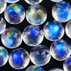 Joopy Gems Rainbow Moonstone Rose Cut Cabochon 4mm Round - AA grade