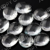 Joopy Gems White Topaz Checker Faceted Pear Cabochon 10x12mm FLAT BACK