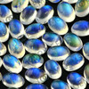 Joopy Gems Rainbow Moonstone Cabochon 6x4mm Oval - AAA grade