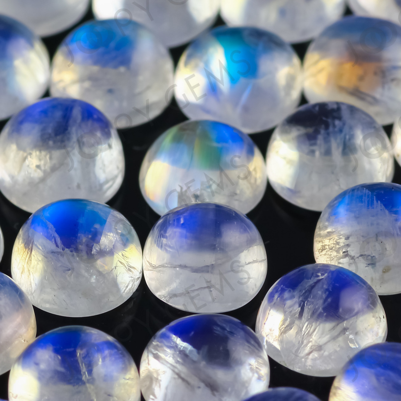 Rainbow Moonstone Cabochon 6mm Round - A grade - Joopy Gems
