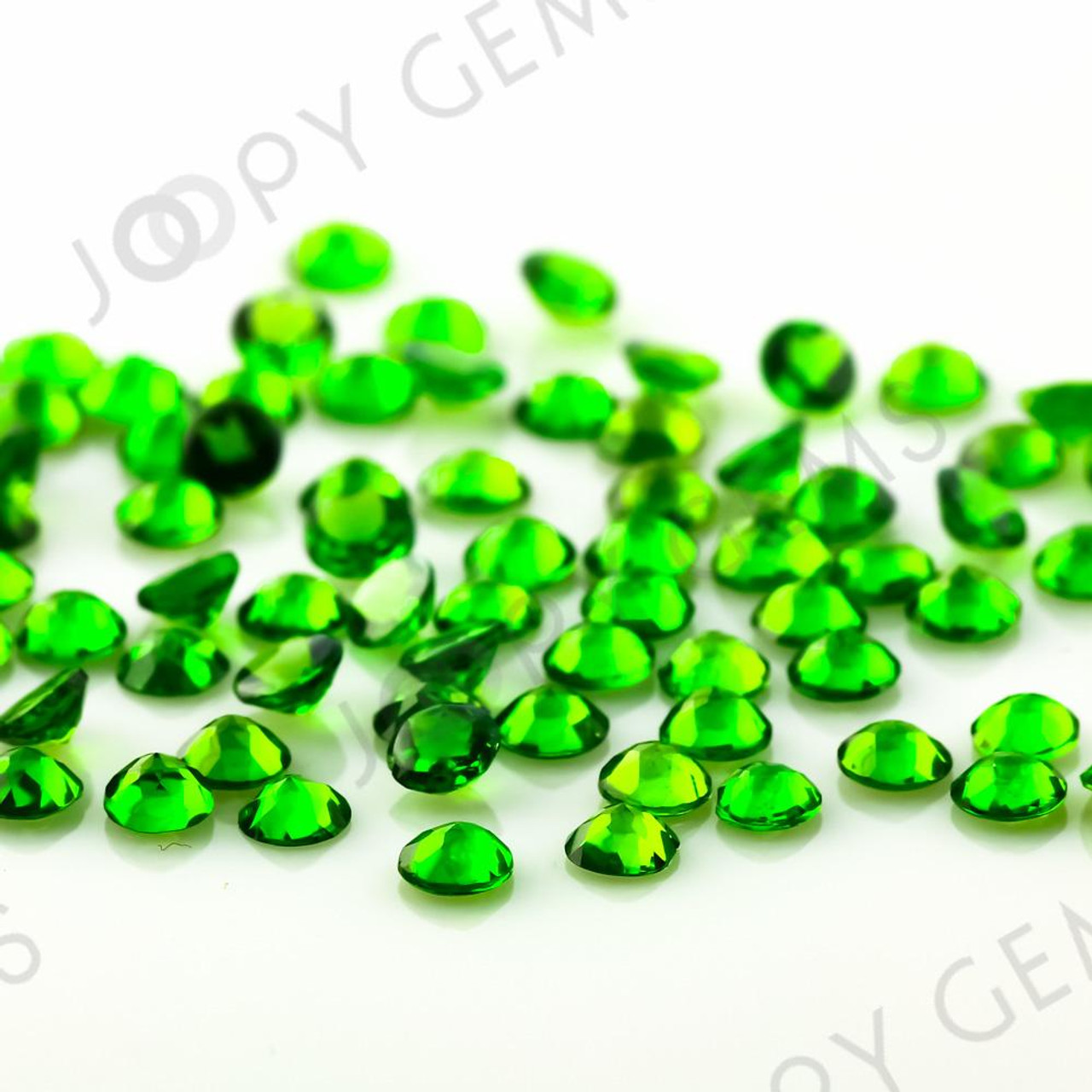 Natural Chrome Diopside Round Faceted Cut Loose Gemstone 3 mm lot