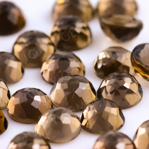 Joopy Gems Smoky Quartz Rose Cut Cabochon 4mm Round