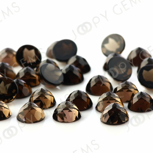 Joopy Gems Smoky Quartz Rose Cut Cabochon 8mm Round