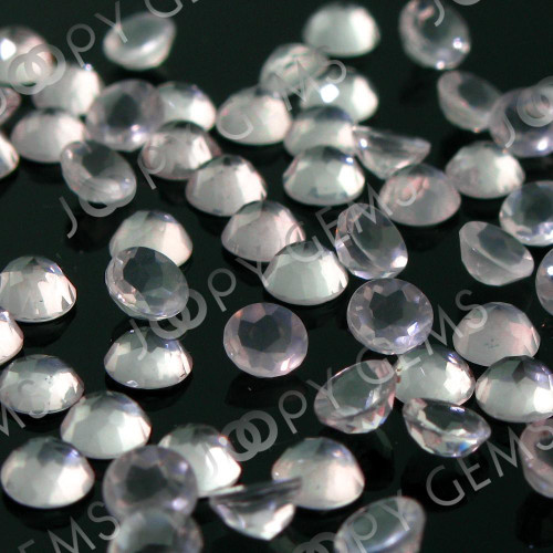 Joopy Gems Rose Quartz Rose Cut Cabochon 4mm Round