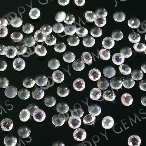 Joopy Gems Rose Quartz Rose Cut Cabochon 4mm Round