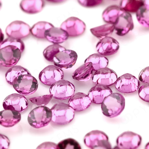 Joopy Gems Rhodolite Garnet Rose Cut Cabochon 2mm Round