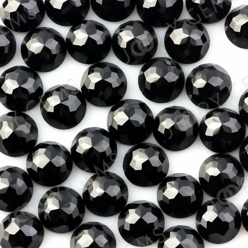 Joopy Gems Black Spinel Rose Cut Cabochon 6mm Round
