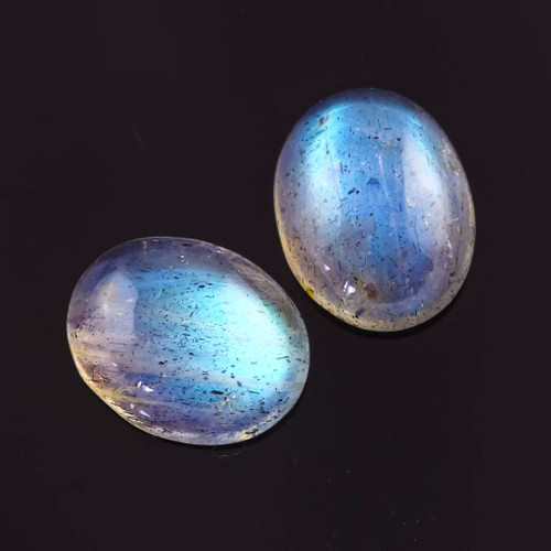 Joopy Gems SALE 600 Labradorite Cabochon 10x8mm Oval, lot of 2 stones
