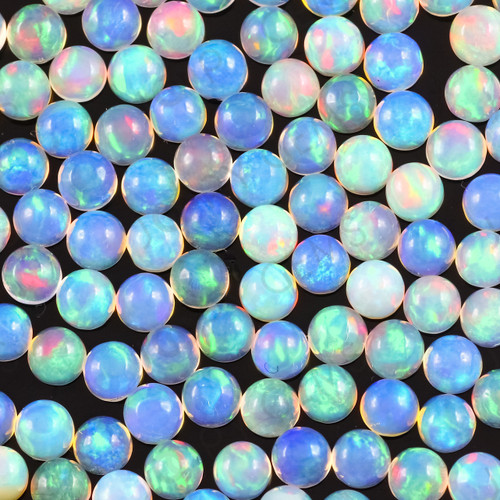Joopy Gems White Opal Cabochon 3mm Round
