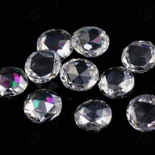 Joopy Gems White Diamond Rose Cut Cabochon 3mm Round