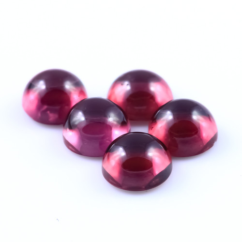Joopy Gems SALE695 Rhodolite Cabochon 4mm Round, lot of 5 stones
