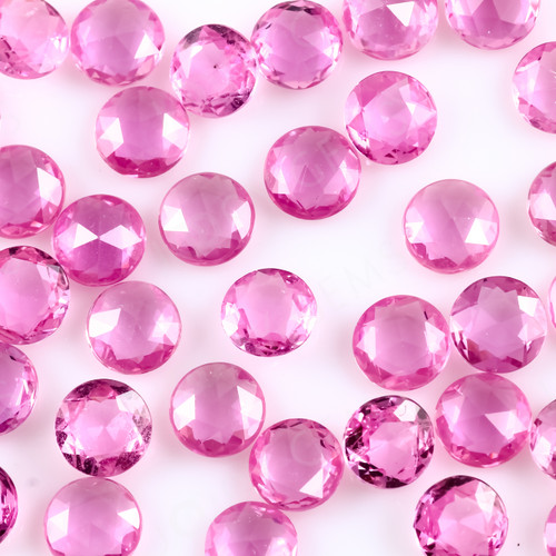 Joopy Gems Pink Sapphire Rose Cut Cabochon 5mm Round