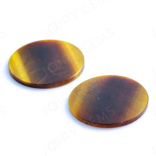 Joopy Gems Tiger Eye Quartz Coin, 28x2.2mm, Round
