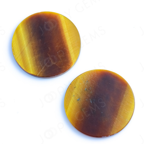 Joopy Gems Tiger Eye Quartz Coin, 28x2.2mm, Round