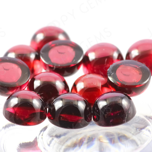 Joopy Gems Red Rhodolite Garnet Cabochon 6mm Round