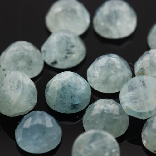 Joopy Gems SALE912 Aquamarine (milky) Rose Cut Cabochon 5mm Round