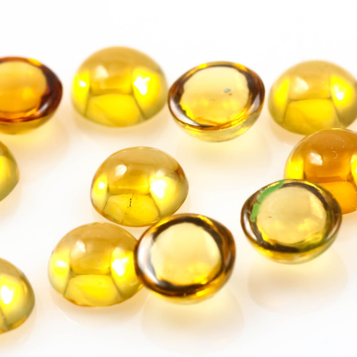 Joopy Gems SALE760 Citrine Cabochon 4mm Round  lot of 13 stones