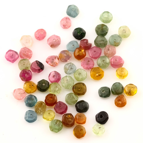 SALE929 Tourmaline Rondelle Beads 3mmx2mm  Lot of 55
