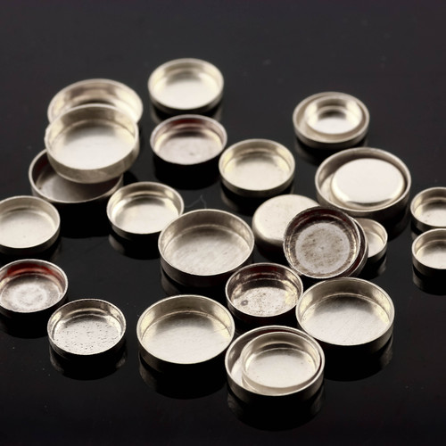 SALE939 Sterling Silver Bezel cups pack of 14,  8mm
