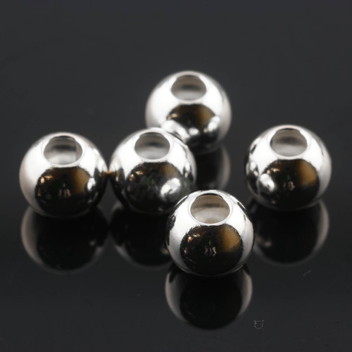 SALE947 Sterling silver large hole bead, 5 beads per pack  7mm