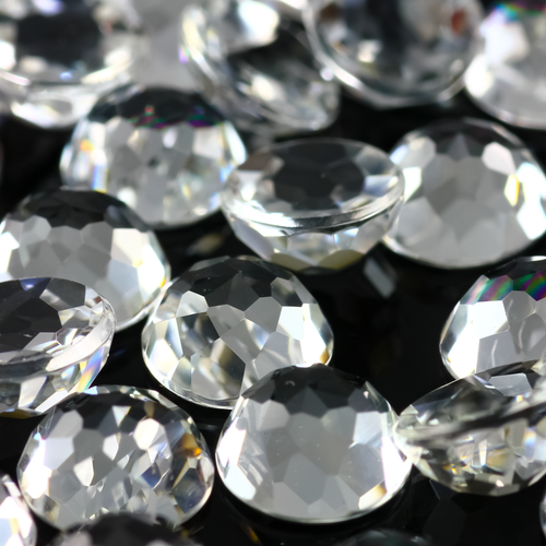 Joopy Gems White Topaz Rose Cut Cabochon 6mm Round