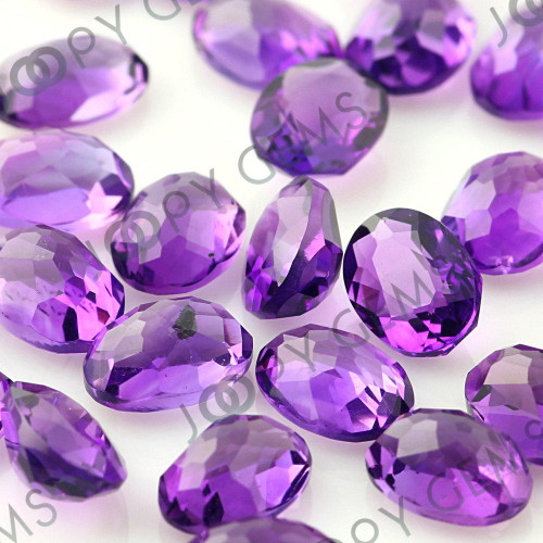 Joopy Gems SALE 523 Amethyst (African) Rose Cut Cabochon 7x5mm Oval - lots of 5 stones