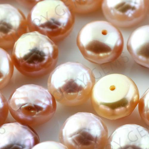 Joopy Gems Purple Cultured Freshwater Pearls Half-Drilled Button 7.5-8mm ROSE CUT