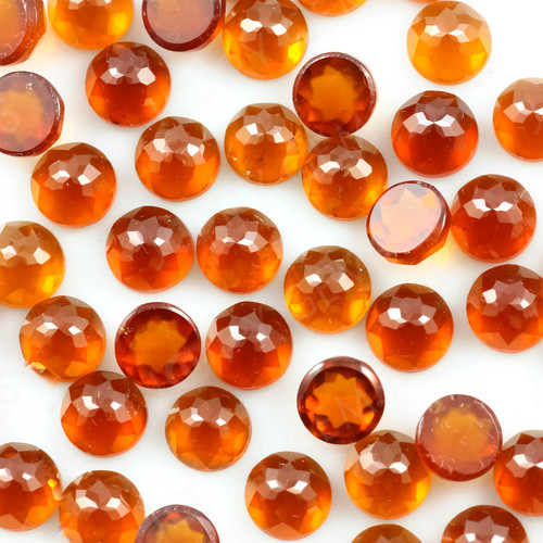 Joopy Gems Hessonite Garnet Rose Cut Cabochon 5mm Round