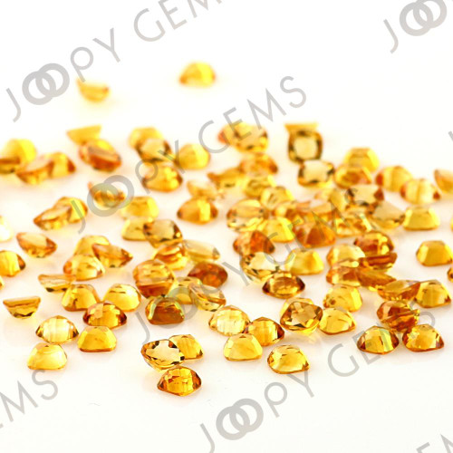 Joopy Gems Citrine Rose Cut Cabochon 4mm Square Cushion
