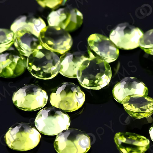 Joopy Gems Peridot Rose Cut Cabochon 3mm Round