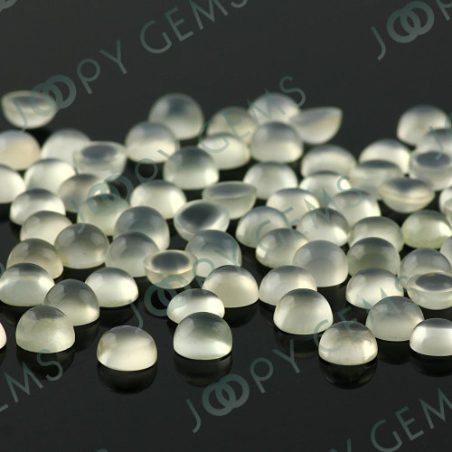 Joopy Gems White Moonstone Cabochon 6mm Round