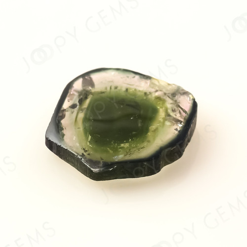 Joopy Gems Watermelon Tourmaline slice, 1.755 carats, 9.6x9.3x2.3mm, SLFRTOU57
