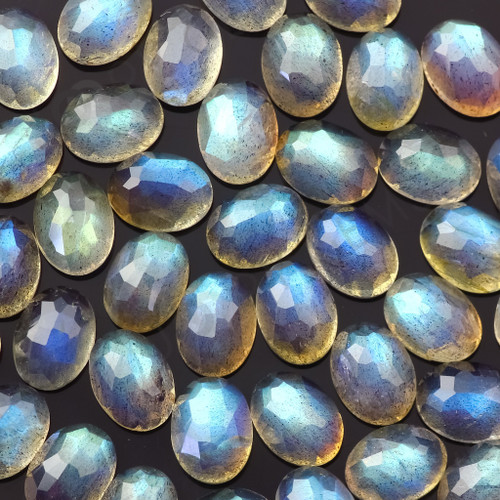 Joopy Gems Labradorite Rose Cut Cabochon 6x8mm Oval