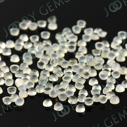 Joopy Gems White Moonstone Cabochon 3mm Round
