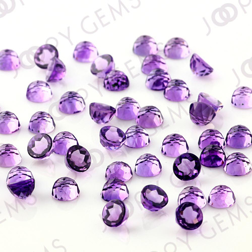 Joopy Gems Amethyst (Brazilian) Rose Cut Cabochon 6mm Round