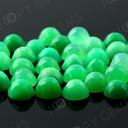 Joopy Gems Chrysoprase Rose Cut Cabochon 8mm Round